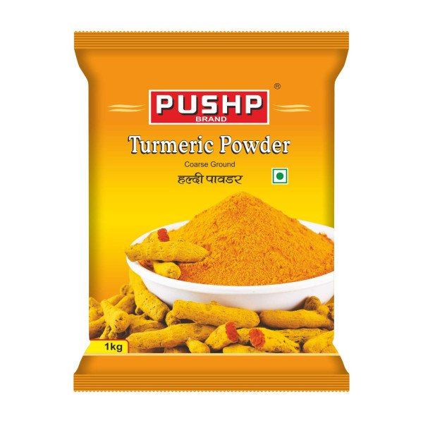 Pushp Brand Turmeric Powder Pouch (1kg Pack of 1) Haldi Powder