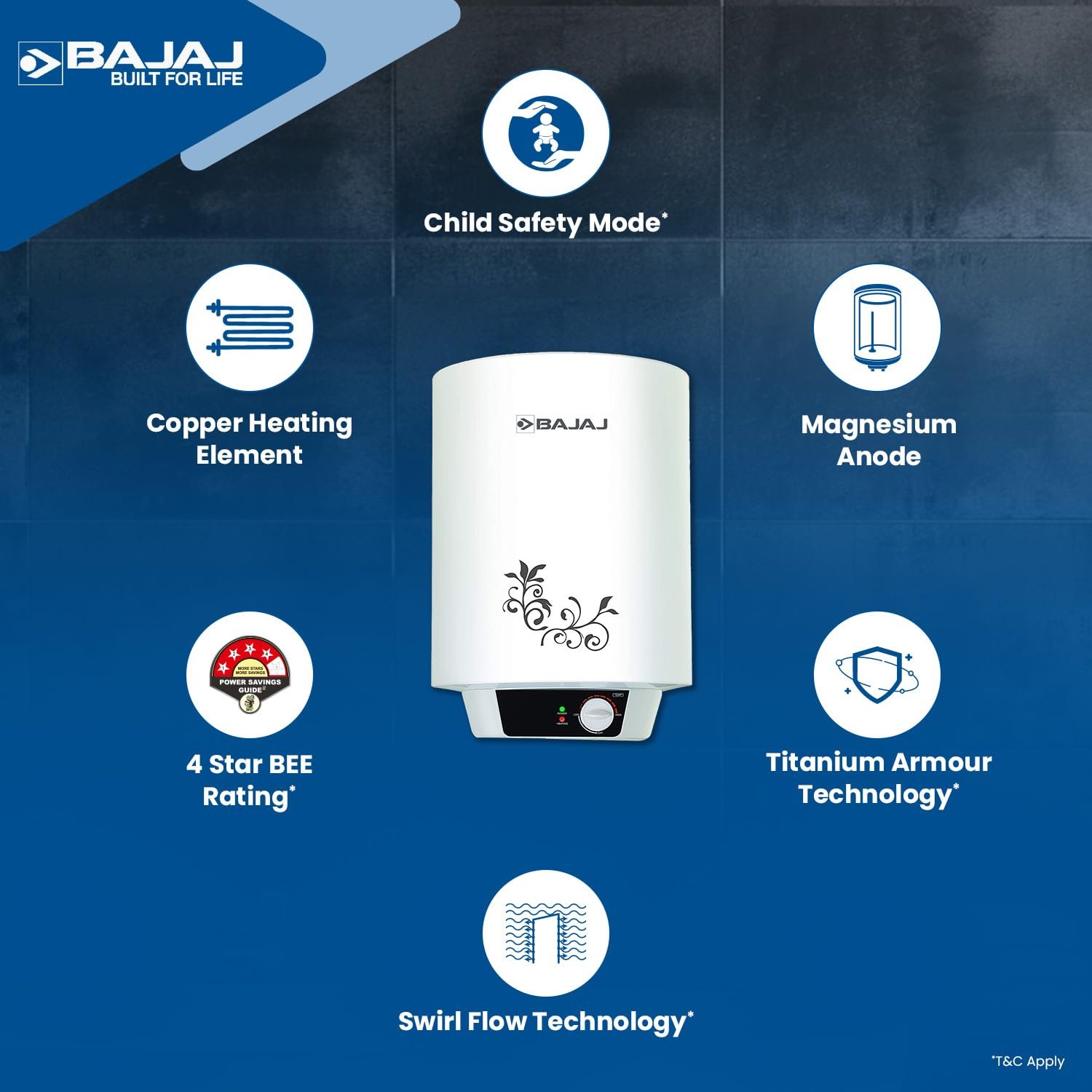 BAJAJ WATER HEATER NEWSHAKTI 0742 15L
