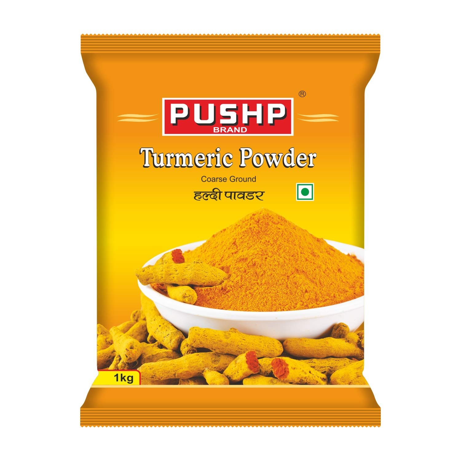 Pushp Brand Turmeric Powder Pouch (1kg Pack of 1) Haldi Powder