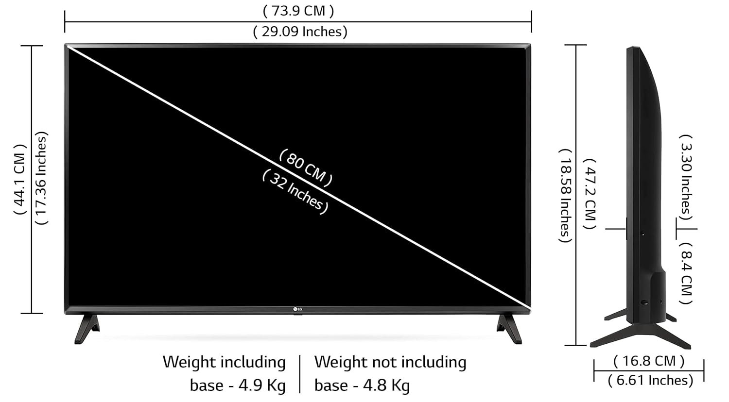 LG 32 HD SMART LED TV 