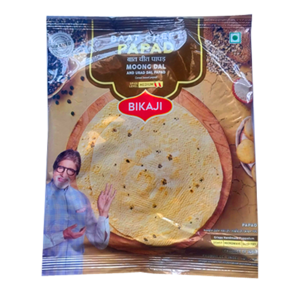Bikaji Aslee Bikaneri - Baat Cheet Papad - Moong Dal Handroll Papad 400gm